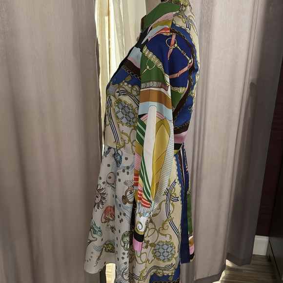 Zara Colorful Patterned Button-Up Dress, xs - Picture 6 of 6